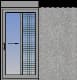 Single horizontal sliding pocket sash with fly-screen and rolling shutter