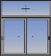 Double horizontal parallel sliding window with fixed fanlight