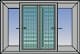 Double horizontal sliding sash with flyscreen