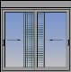 Double horizontal parallel sliding window with fly-screen & rolling shutter