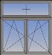 Double tilt and turn window with fixed light