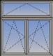 Double tilt and turn with fanlight